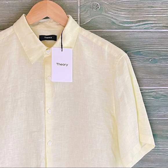 Theory Irving Short Sleeve Linen Shirt - Picture 6 of 9